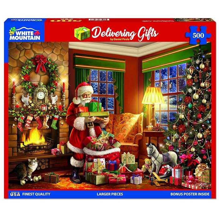 White Mountain Delivering Gifts 500 Piece Puzzle